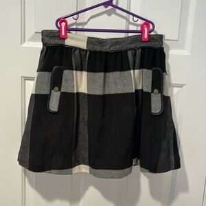 Black, white and gray plaid free people skirt size 10. NWT